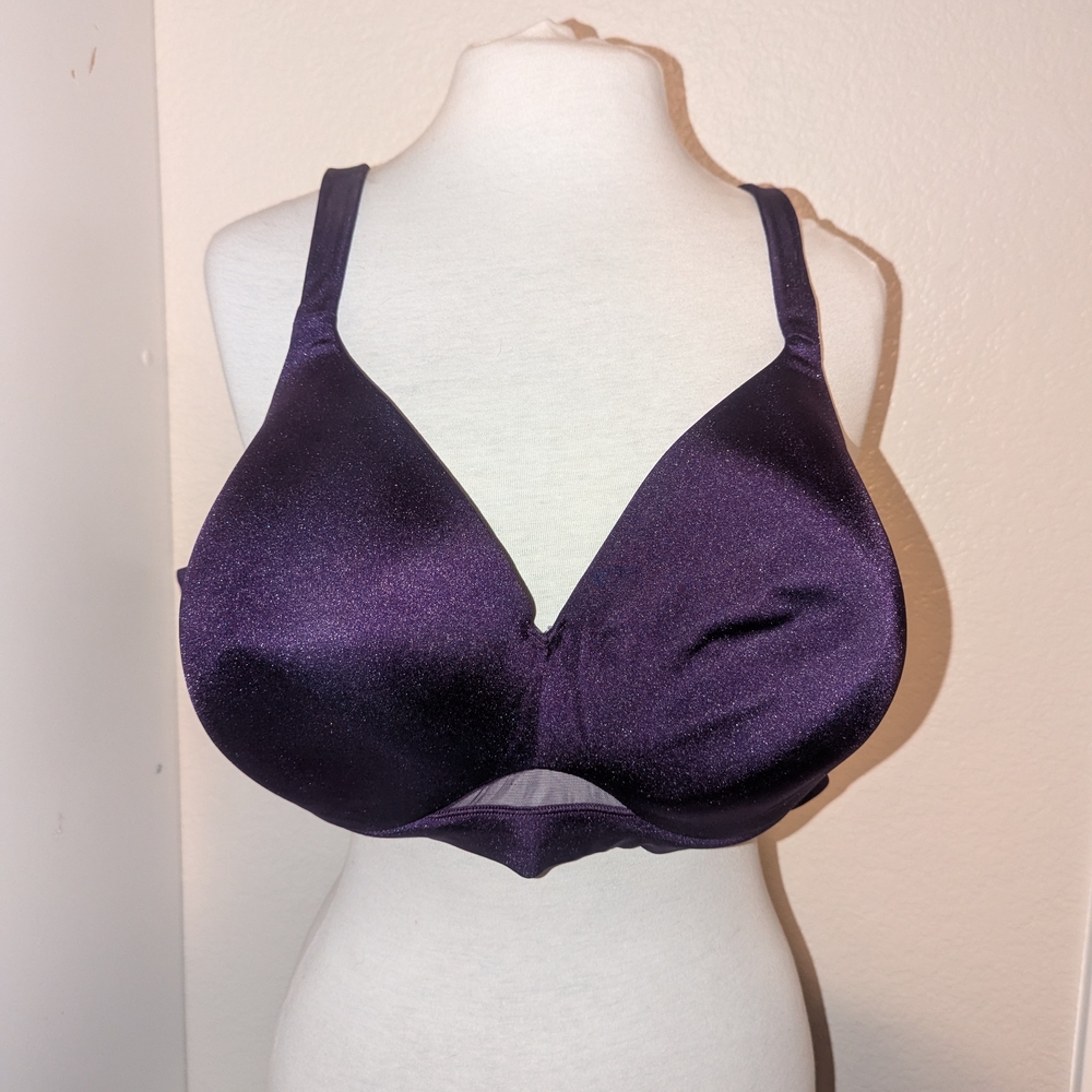 Cacique Purple Satin Bra Full-Coverage Intimates